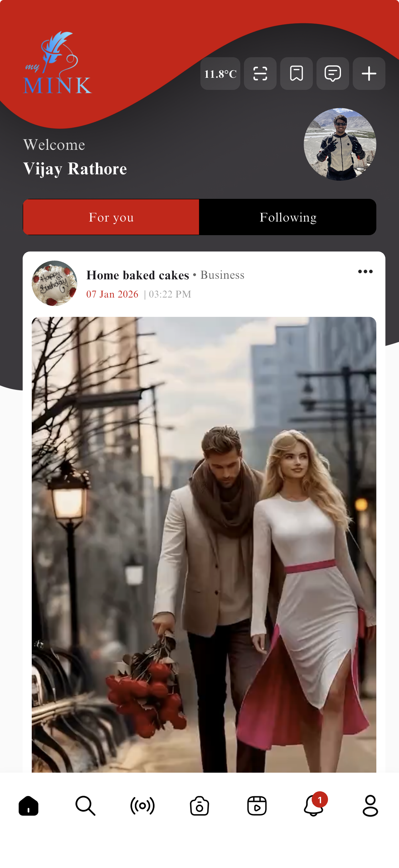 my MINK app screenshot